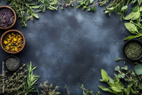 Wallpaper Mural herbs and spices with good copy space.  Torontodigital.ca