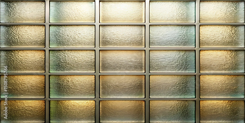 Textured glass block wall background pattern