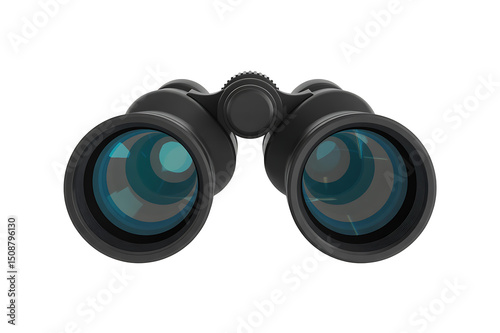 Black binoculars isolated on transparent background. Png