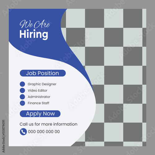  We are hiring job vacancy social media banner 
