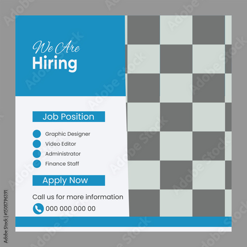  We are hiring job vacancy social media banner design
