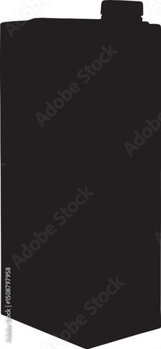 vector; silhouette of a cardboard drink box