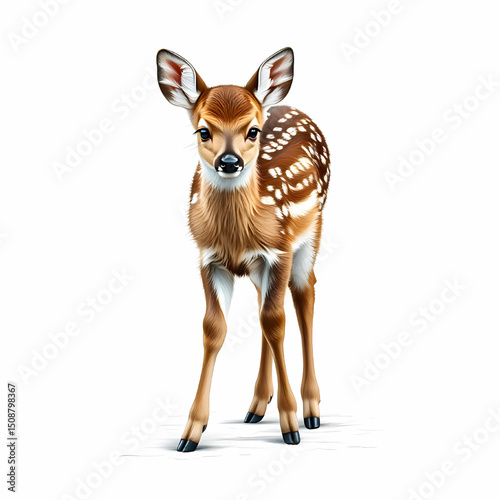 cute baby fawn deer isolated