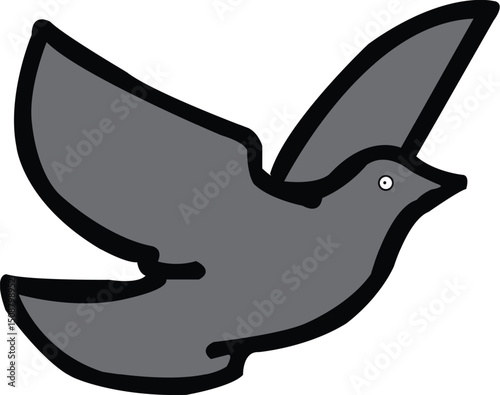 A stylized depiction of a dove in flight, symbolizing peace and hope soaring through the limitless sky.