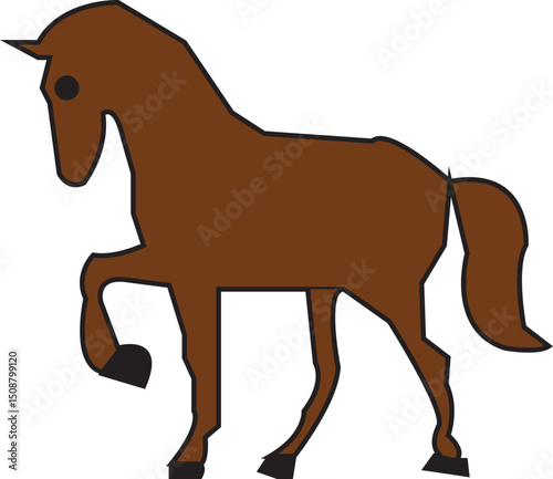 A Simple Illustration of a Brown Horse, Standing Proudly on Four Legs.
