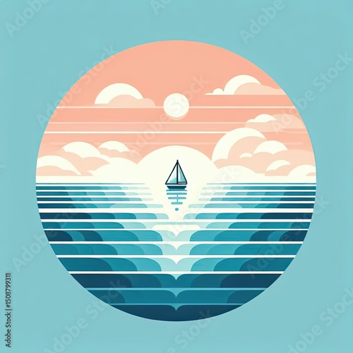 Calm Sailing Journey at Sunset