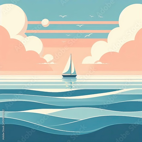 Soft Pastel Colors and Ocean Reflections