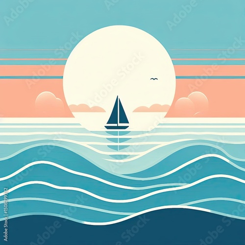 Gentle Breeze and Calm Ocean Horizon