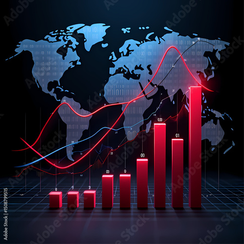 global economic data and financial market analysis chart