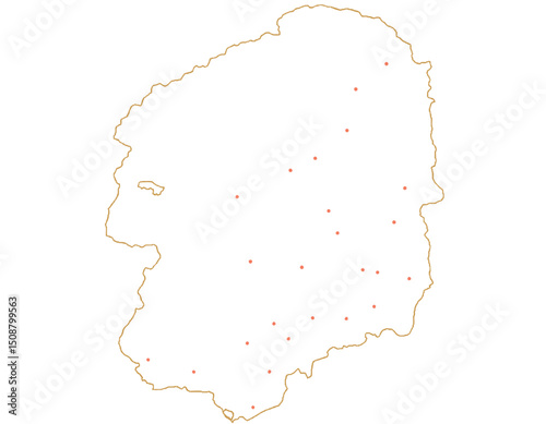 栃木県　地図　白　斑点　イラスト