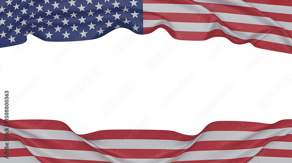 Obraz premium American flag frame border isolated on transparent background.