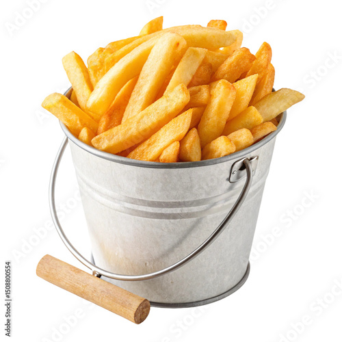 Delicious golden French fries in a white bowl with ketchup, a classic fast-food snack