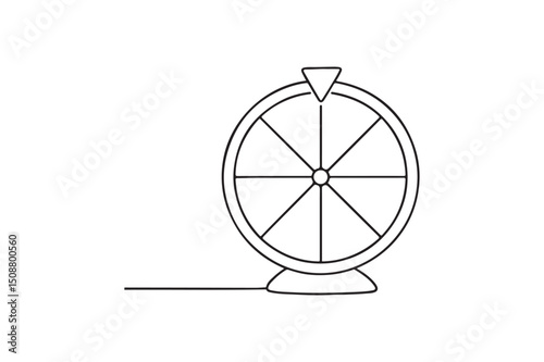 Fortune wheel continuous one line drawing minimalism design