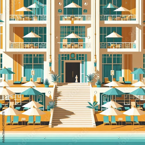 Elegant Seaside Hotel with Summer Vibes