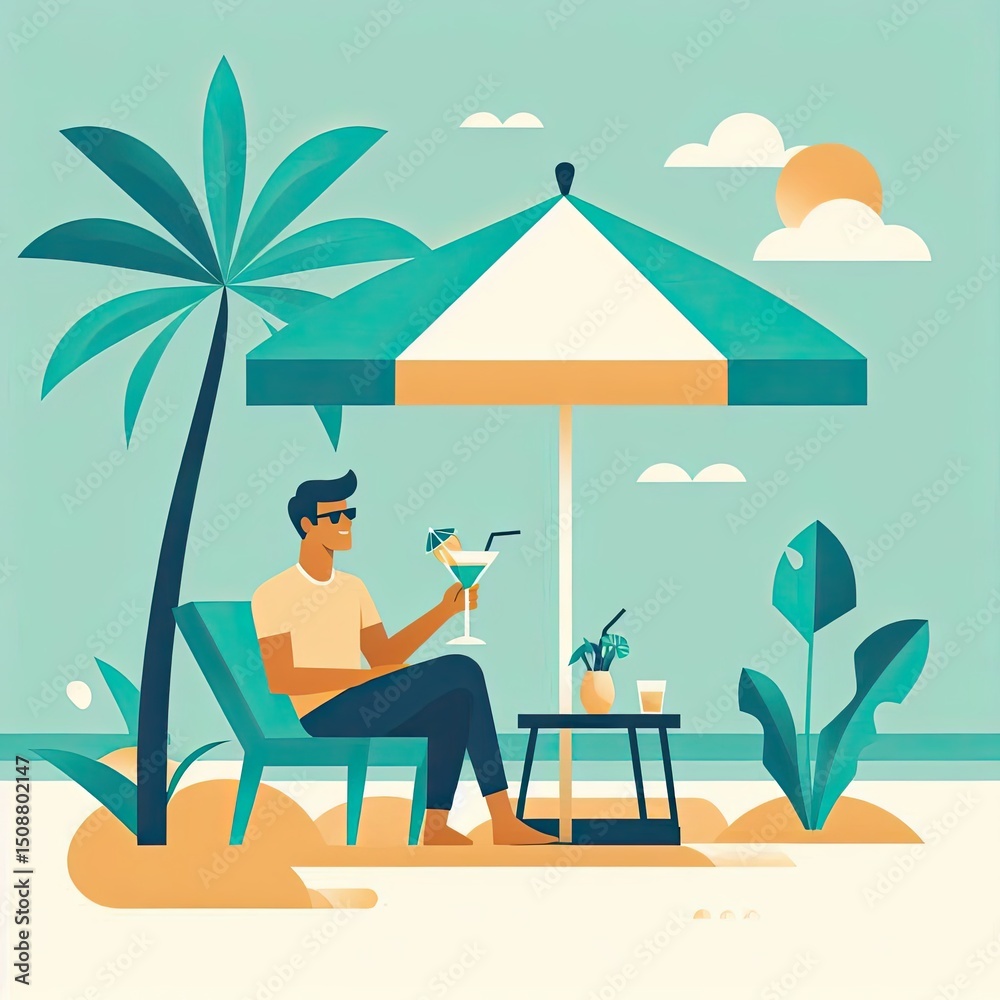 Fototapeta premium Modern Tropical Escape with Calm Atmosphere
