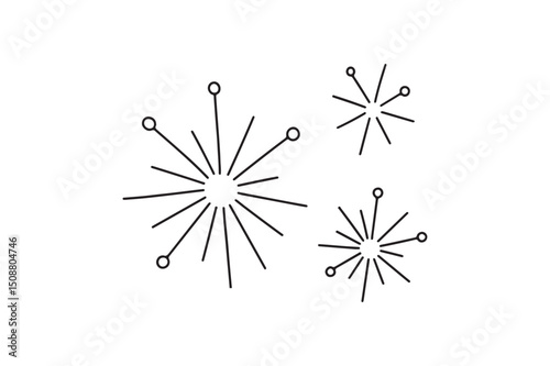 Starburst patterns continuous one line drawing minimalism design