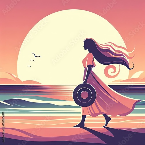 Sunset Hues and Gentle Waves