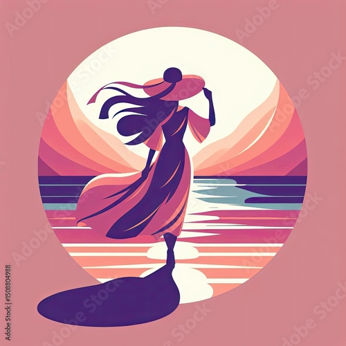 Tranquil Walk Along Sunset Beach