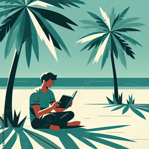 Palm Tree Shade and Seaside Calm