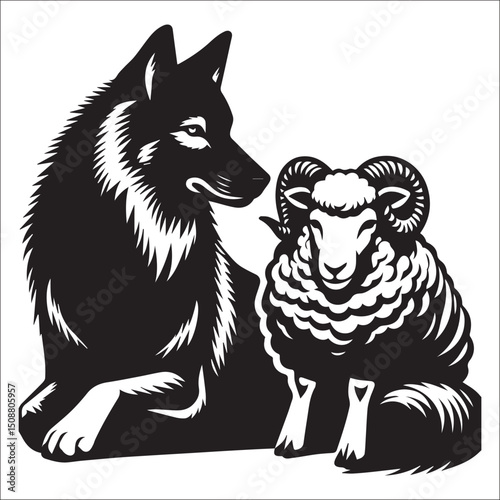 vector illustration of a wolf