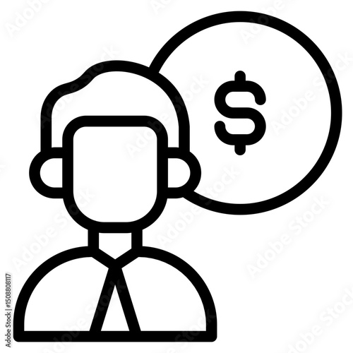 Avatar Personal finance icon in vector illustration