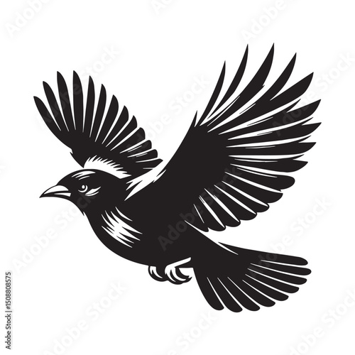 Minimal shape Mynah silhouette – Mynah illustration – Minimalist Mynah vector – Bird silhouette – Bird vector

