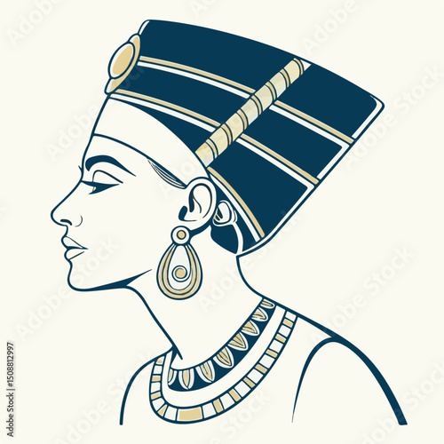 Minimal vector art of an ethnic woman with a confident stance and graceful cultural expression
