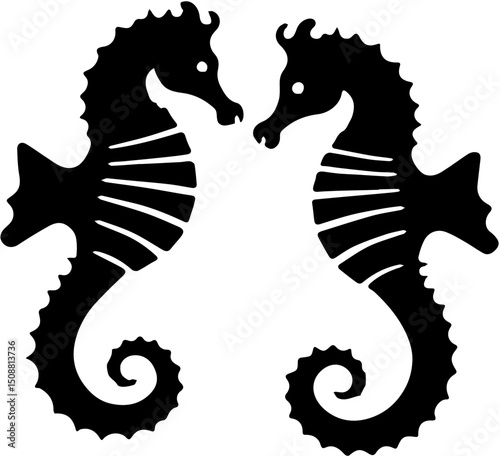 vector illustration of a seahorse
