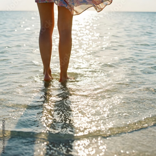 Woman Walking by the Water’s Edge