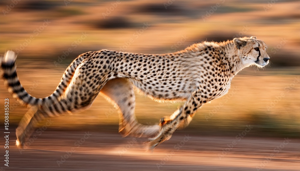 Obraz premium running cheetah with motion blur background