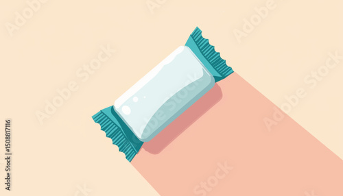 Empty chewing gum wrapper in flat vector style, minimalistic design