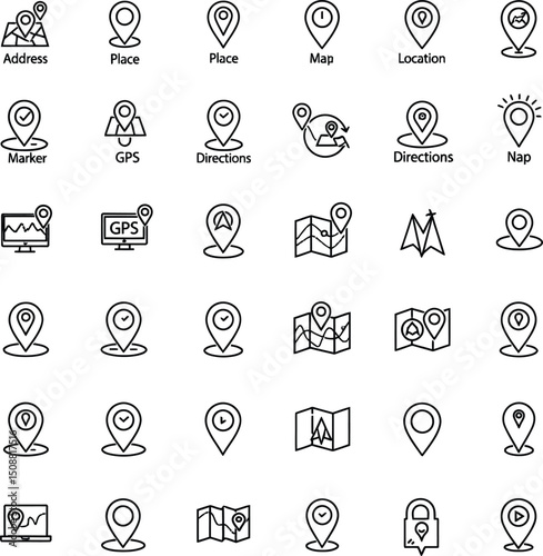 Modern Pin & Map Location Icons