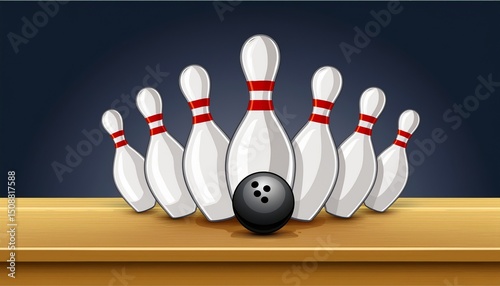 bowling ball and pins