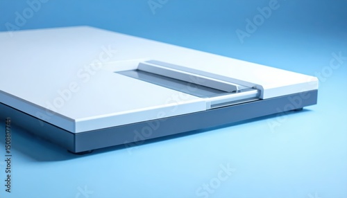Modern Flat Scanner on Light Blue Background for Office Use