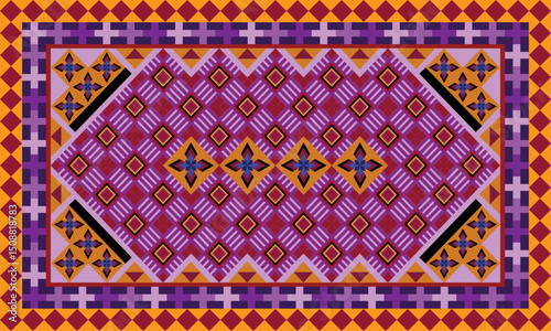 mosaic tile mosaic for carpet, wallpaper, clothing, cover, wrapping. Spice up your ranch floor with bold geometric pattern on this rug.