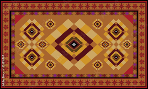 thai art pattern for carpet, wallpaper, clothing, cover, wrapping. Spice up your ranch floor with bold geometric pattern on this rug.