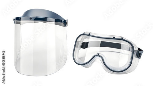 Face shield and safety goggles for protection against viruses and infections