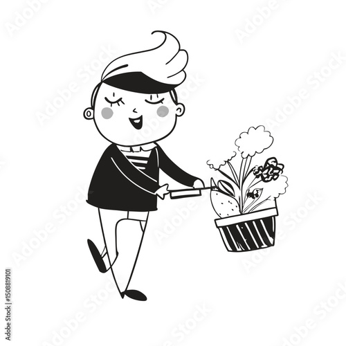 girl with a bouquet