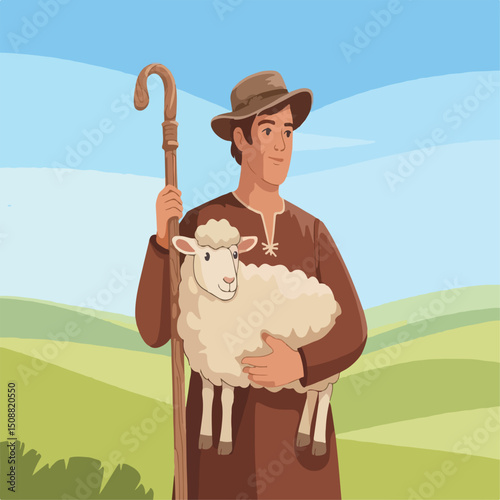 farmer, farm, sheep, livestock, countryside, nature, agriculture, wool, animal, lamb, farming, domestic, ewe, rural, animals, mammal, field, flock, landscape, pasture, grass, natural, white, 
