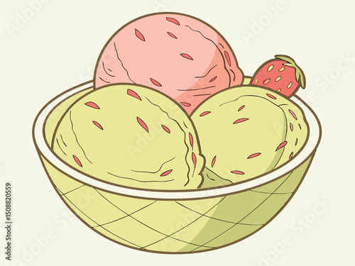 kulfi Ice cream illustration Ai-Generated
