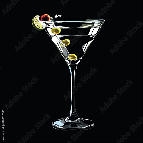 drink, cocktail, alcohol, beverage, glass, bar, menu, juice, vector, summer, party, ice, isolated, fresh, illustration, fruit, lemon, tropical, lime, design, celebration, drawing, object, cold, 