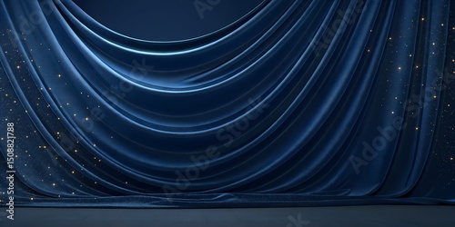 blue theater curtain, theater stage curtains, blue stage curtains
