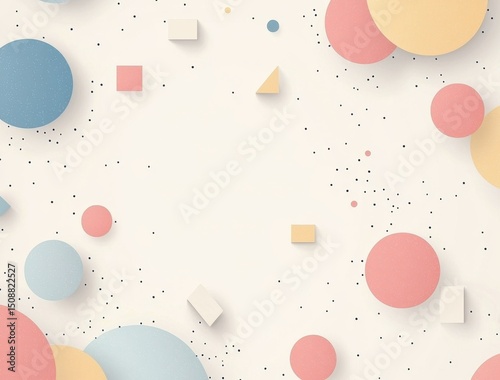 Pastel Geometric Shapes and Dots Background