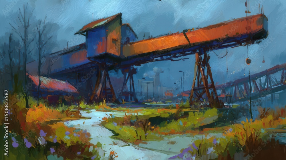 Fototapeta premium Colorful abandoned industrial structure