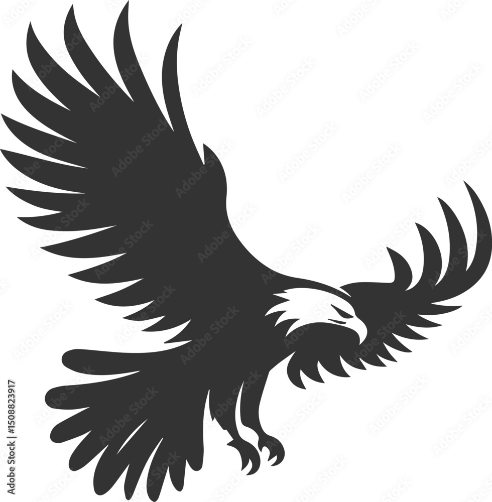 Fototapeta premium Graphics element of a eagle silhouette bird animal vector