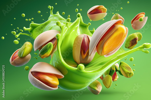 Pistachios created with Generative AI Technology, ai, generative