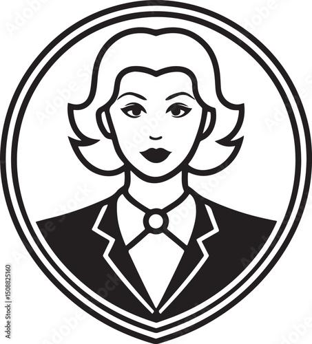 A minimal vector sketch of a businessman avatar featuring a suit and confident expression.