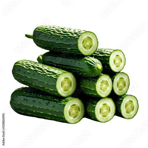 fresh cucumbers isolated on white