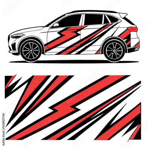 Racing Car Warp Illustration
