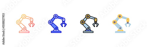 Robotic Arm Icon set multiple style collection
